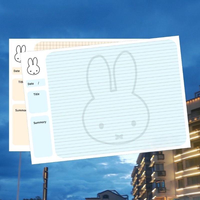 Cosplay Prop Book - Bloco de Notas Adesivas Minimalista Miffy