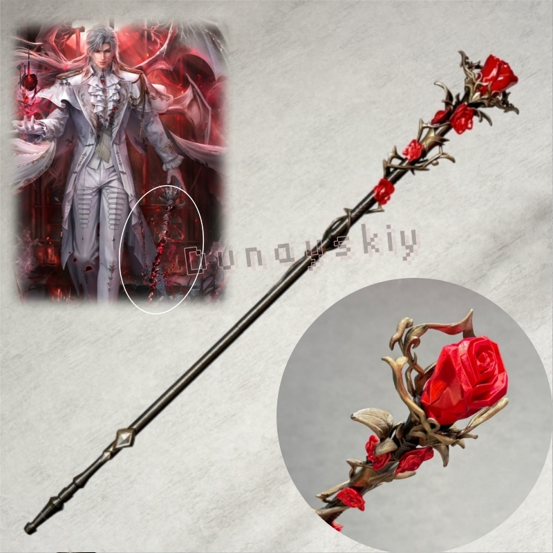 Cosplay Prop 3D Print - Varinha Sylus Staff Silver Wing Demon