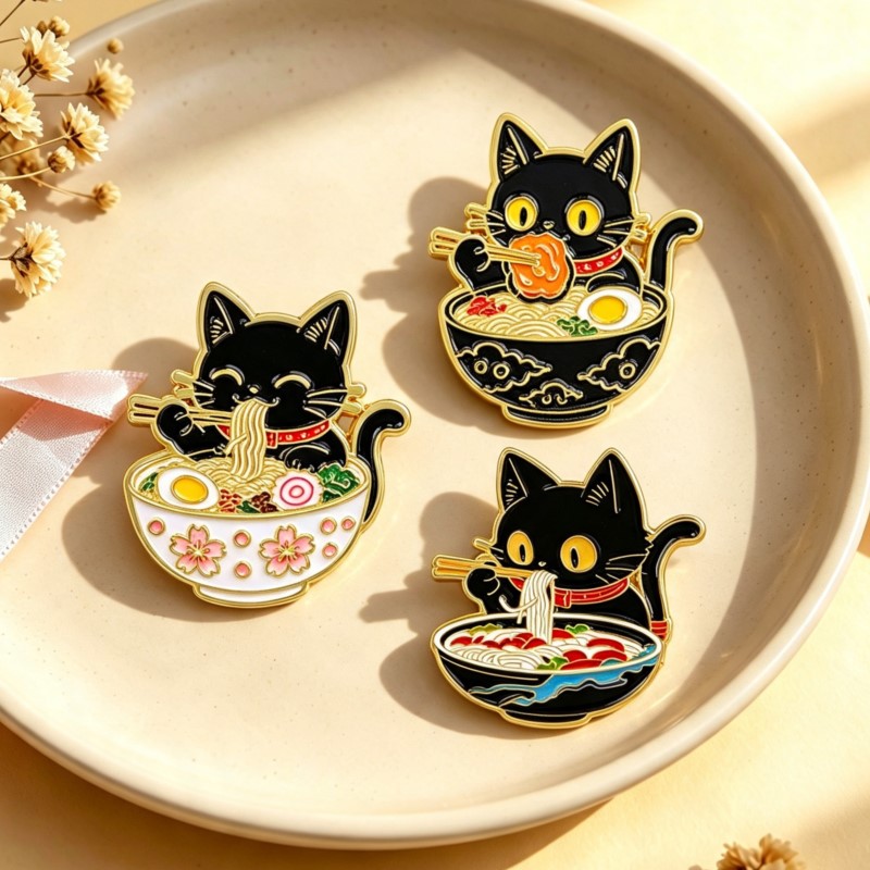 Cosplay Prop Bag - Broche de Esmalte de Gato Preto